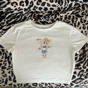 j’adore dior wild fable cartoon girl baby tee
